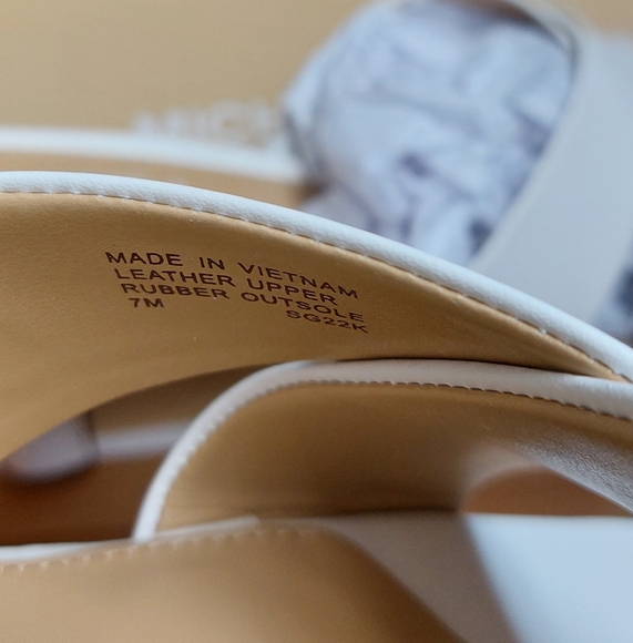 Michael Kors White Clara Mule Leather Size 7 - Picture 4 of 9